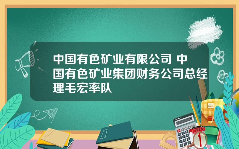 中国有色矿业有限公司 中国有色矿业集团财务公司总经理毛宏率队